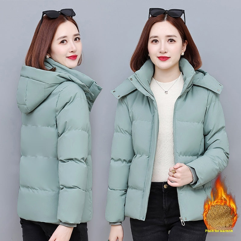Fall Winter Hooded Cotton-padded Clothes For Plus Size Women
