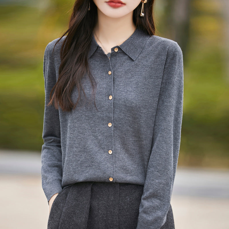 Polo Collar Short Jacket Female Winter