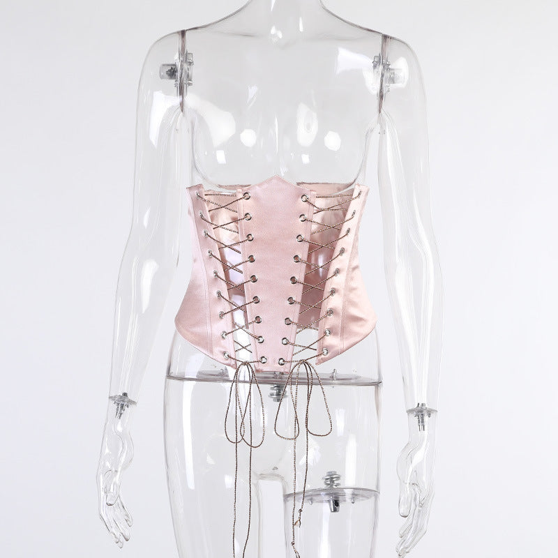 Women Curvy Slim Corset Underbust Corsets Top Vintage Hollow Out Waist Body Shaper Lace Up Heavy Duty Bustier Cincher Fashion