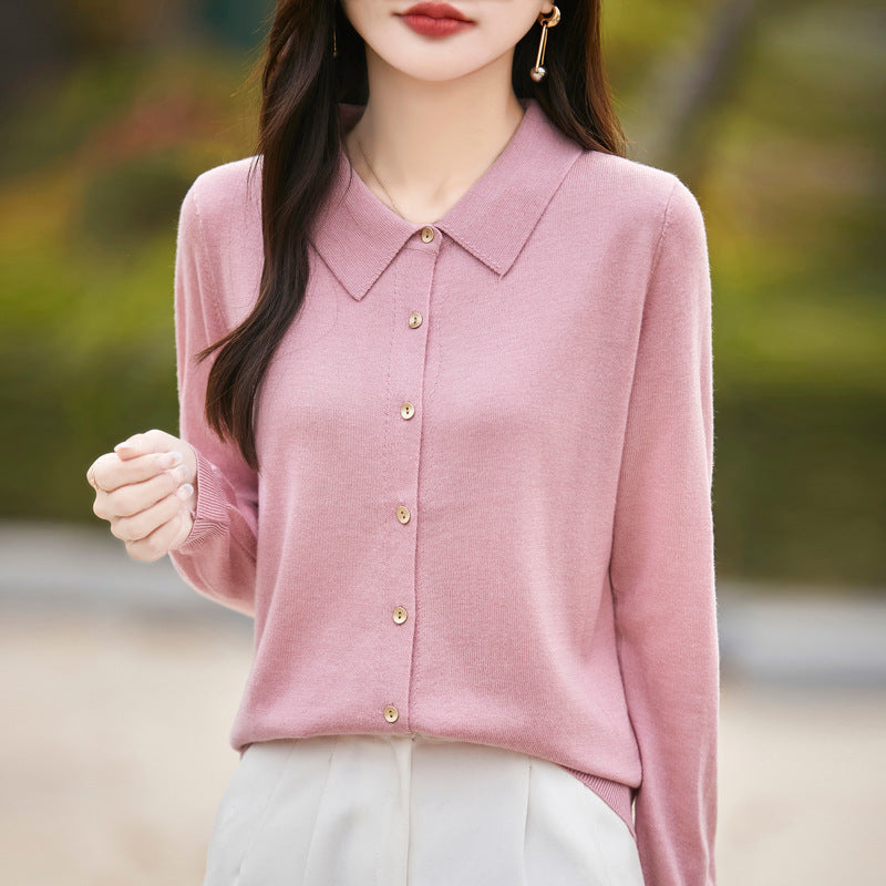 Polo Collar Short Jacket Female Winter