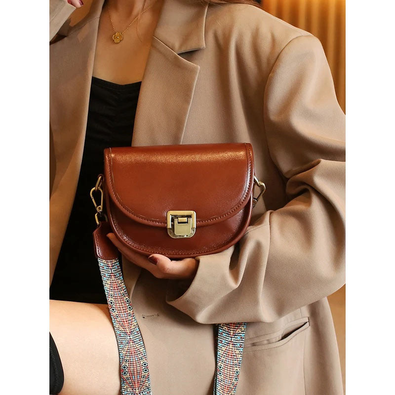 Vegetable Tanned Top Layer Cowhide Shoulder Bag Girl