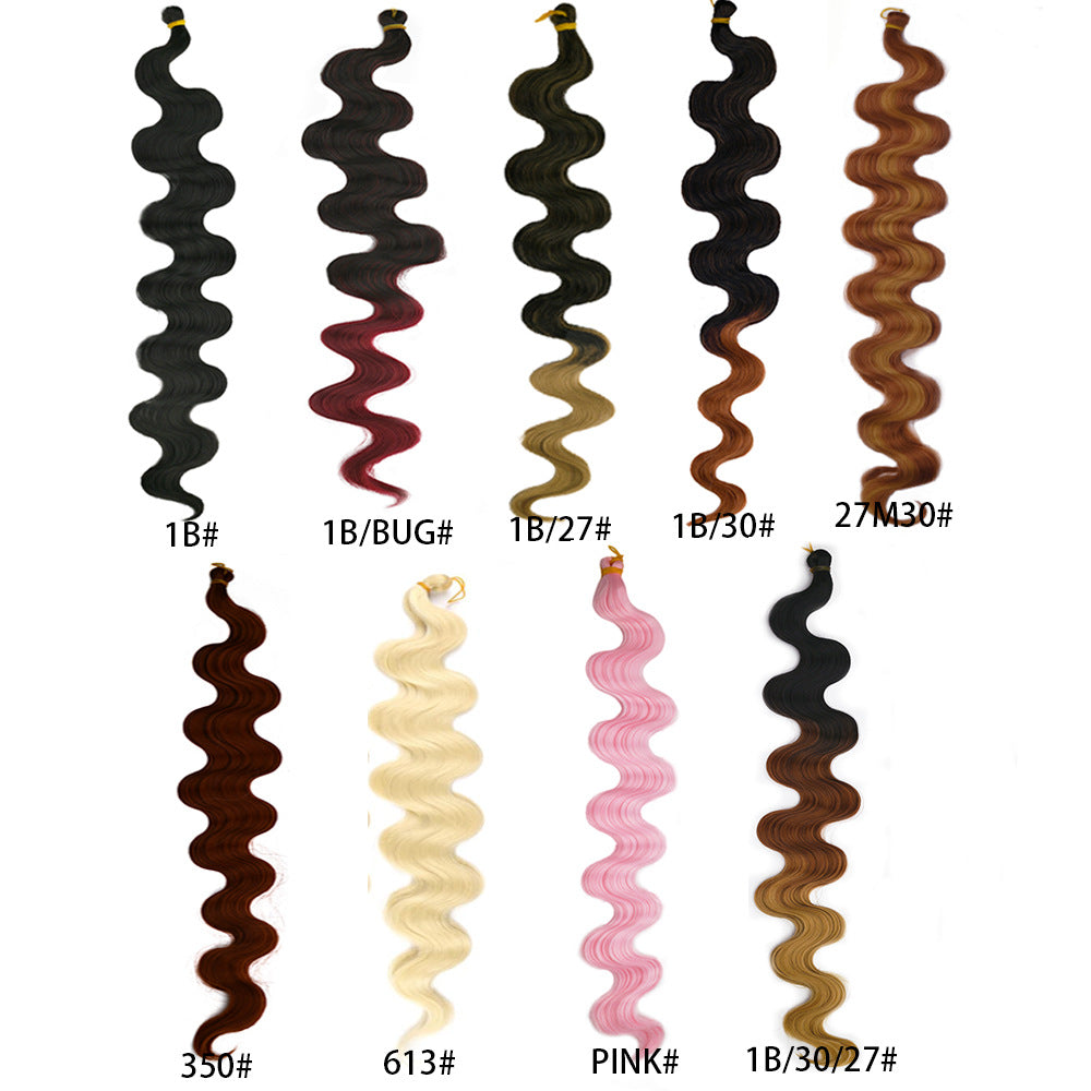 European And American Style Wig Wine Red Big Wave Chemical Fiber Braided Hair Crochet Hair Extension