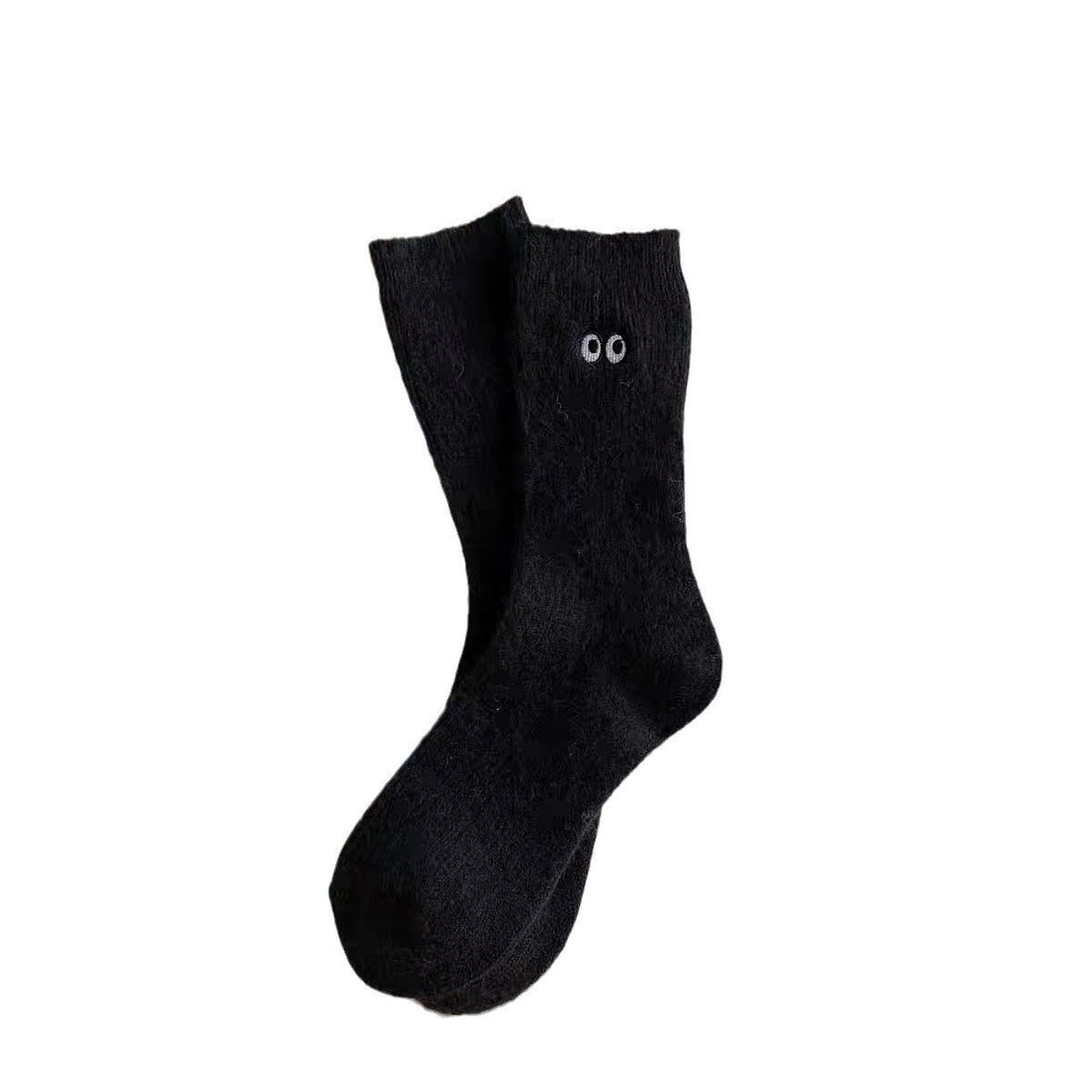 Autumn And Winter Small Eyes Mid-calf Plus Velvet Socks