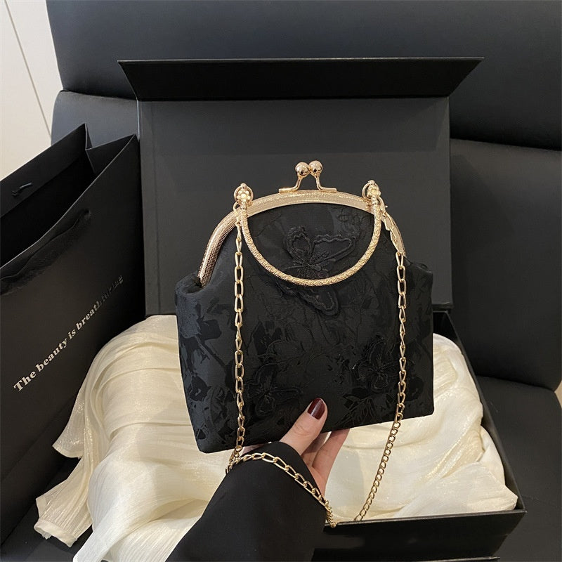 Women's Fabric Embroidered Chain Retro Messenger Bag