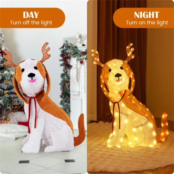 Christmas Dog Decorations With LED Lights, Christmas Decorations