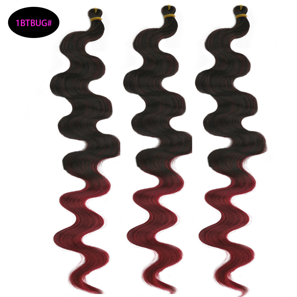 European And American Style Wig Wine Red Big Wave Chemical Fiber Braided Hair Crochet Hair Extension