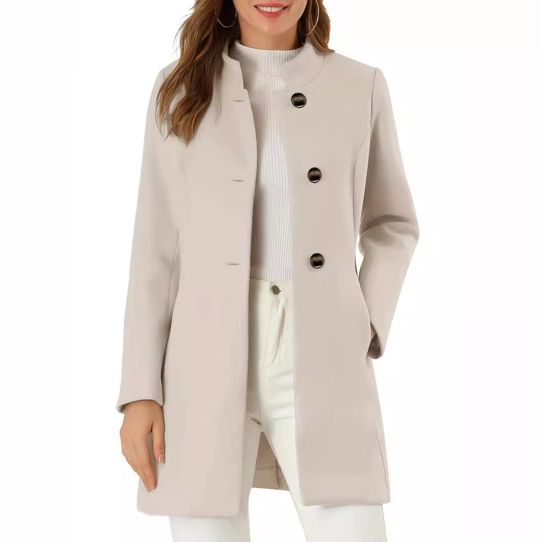 Women's Coat Fashion Casual Solid Color Autumn And Winter