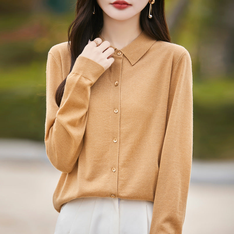 Polo Collar Short Jacket Female Winter